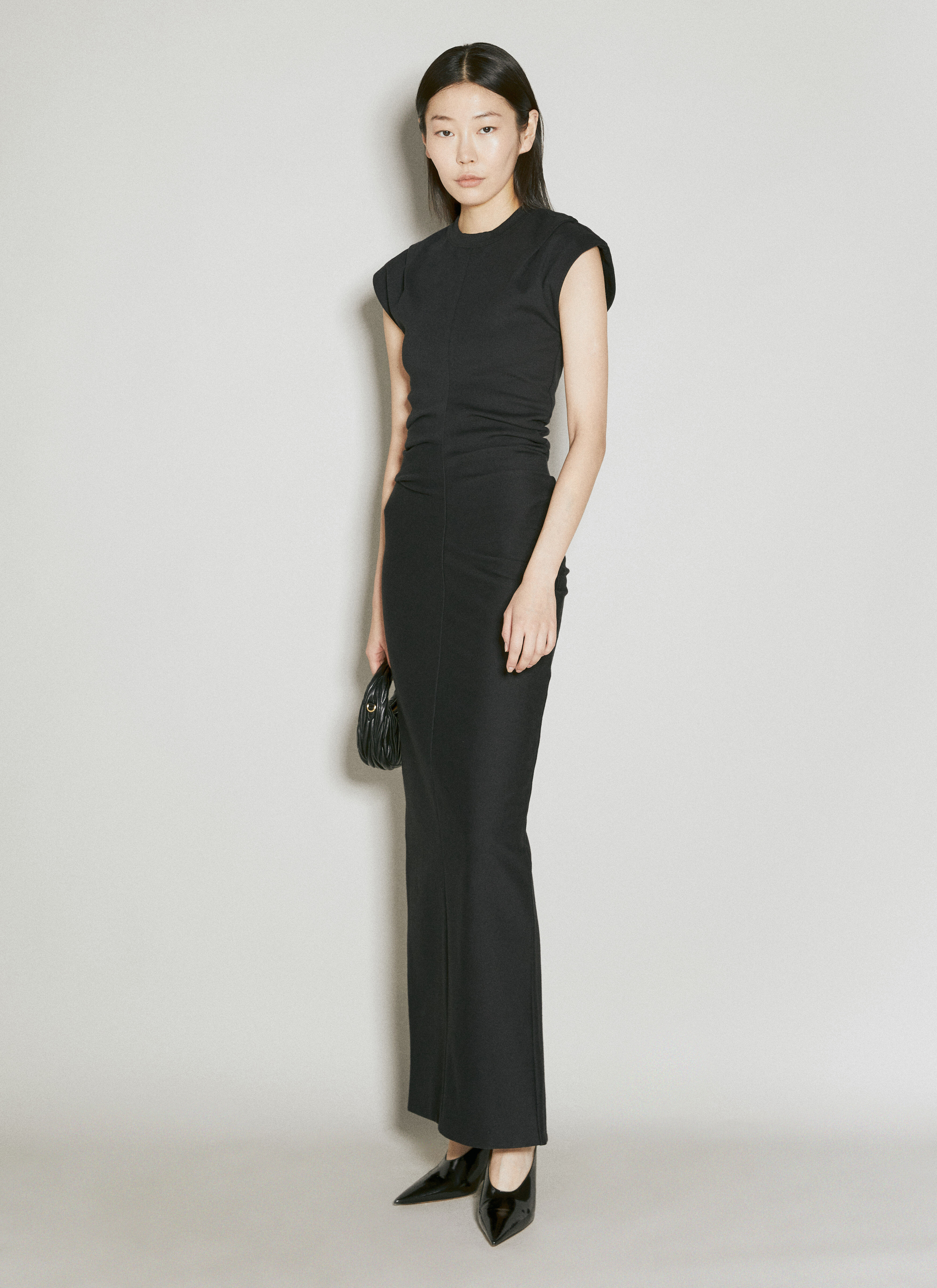 Alexander Wang Drop Shoulder Maxi Dress Black awg0253017