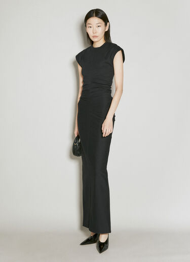 Alexander Wang 落肩及地连衣裙 黑色 awg0255001