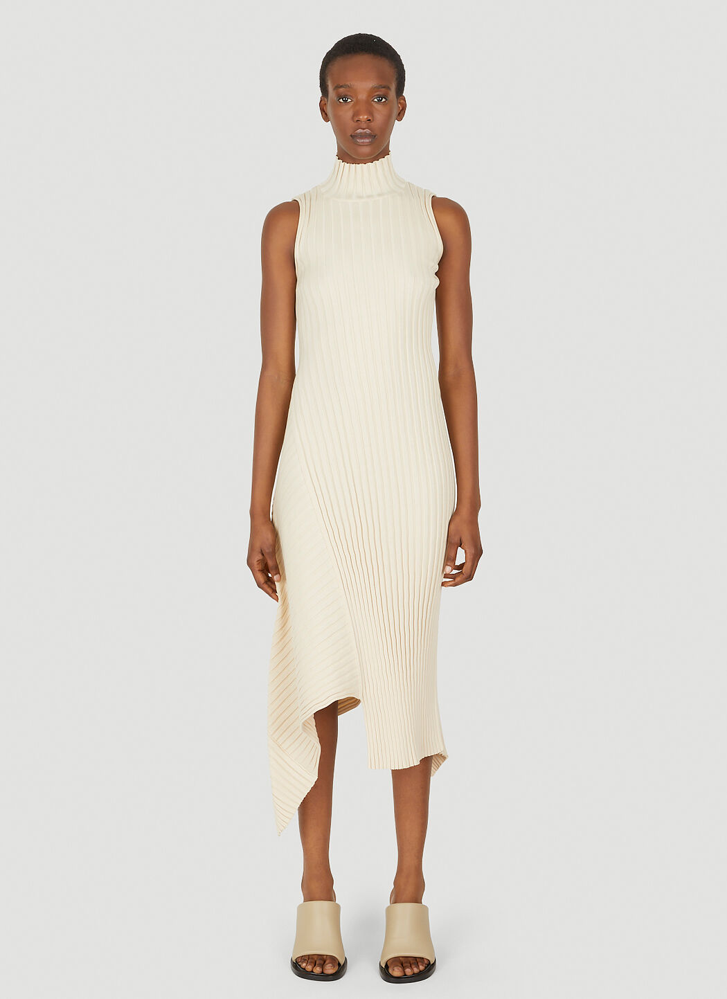 Stella McCartney Elevated Rib Knit Dress in Cream LN CC