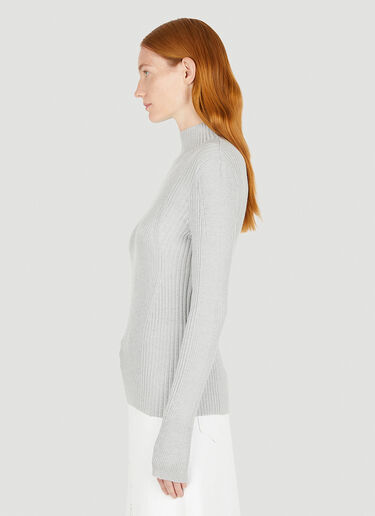 Dion Lee Ribbed Knit Sweater Silver dle0249011