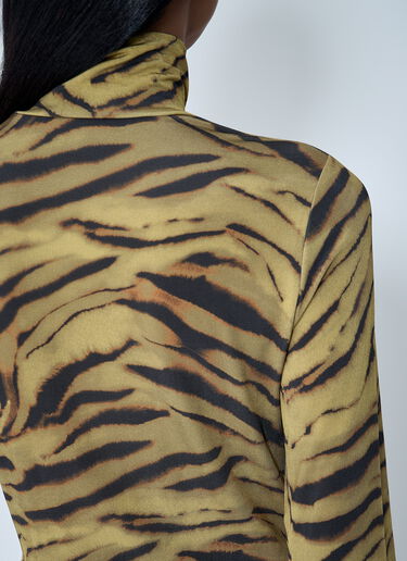 Printed Mesh Top GANNI Printed Mesh Top Khaki gan0262011