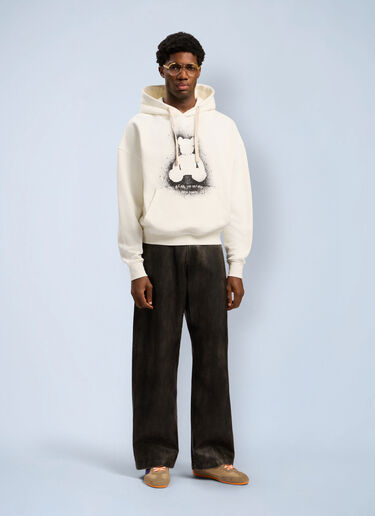 Spray Bear Loose Hooded Sweatshirt Palm Angels Spray Bear Loose Hooded Sweatshirt White pma0162015