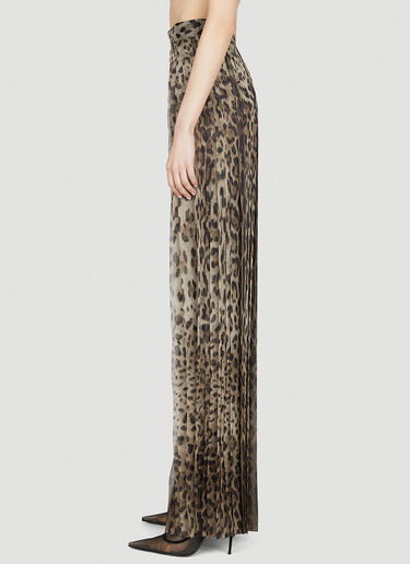 Dolce & Gabbana Pleated Leopard Print Pants Brown dol0251003
