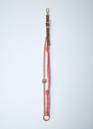 Miu Miu Tamaris Leather Cord And Metal Trick Keyring Brown miu0262005