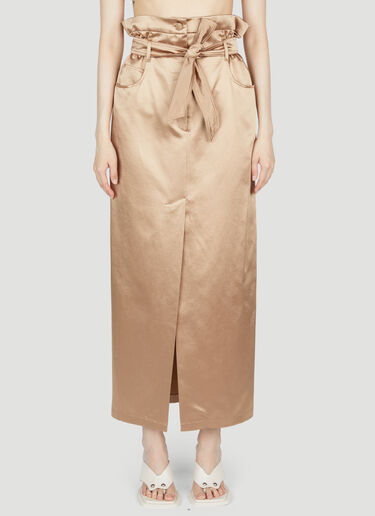 Max Mara 새틴 맥시 스커트 카멜 max0253037