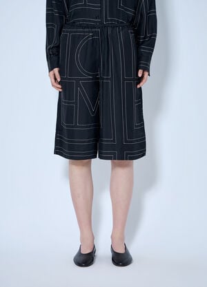 Toteme Monogram Silk Pj Culottes Black tot0265042