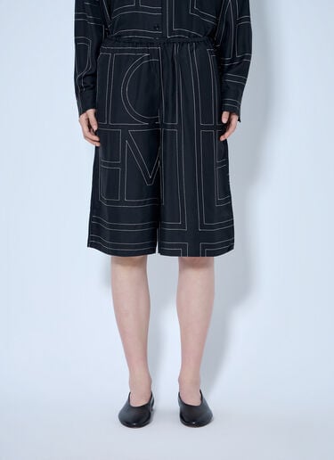 Toteme Monogram Silk Pj Culottes Black tot0265042