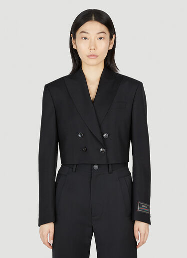Gucci Cropped Double Breasted Blazer Black guc0252049
