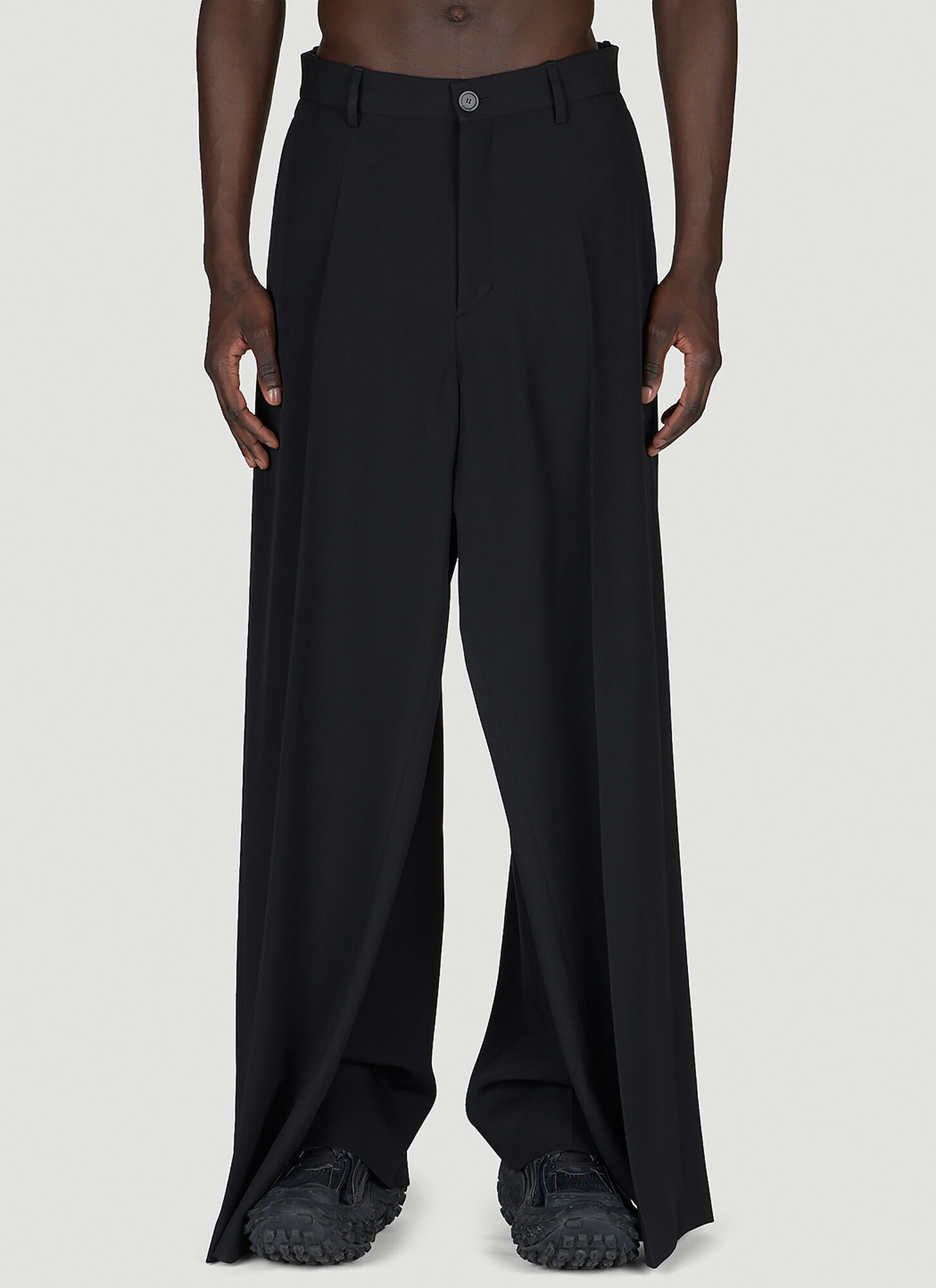 Balenciaga Tailored Double-front Suit Pants In Black