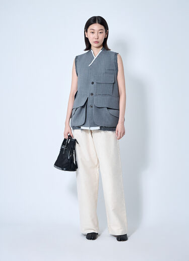 Maison Margiela Distressed Wool Waistcoat Grey mla0259004