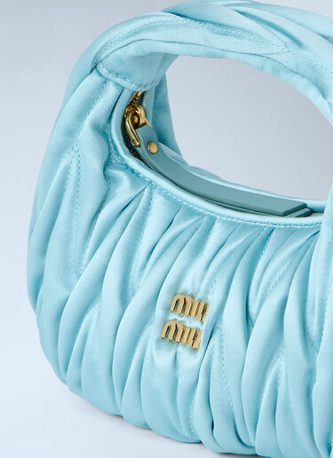 Miu Miu Wander Matelassé Satin Mini Bag Light Blue miu0264203