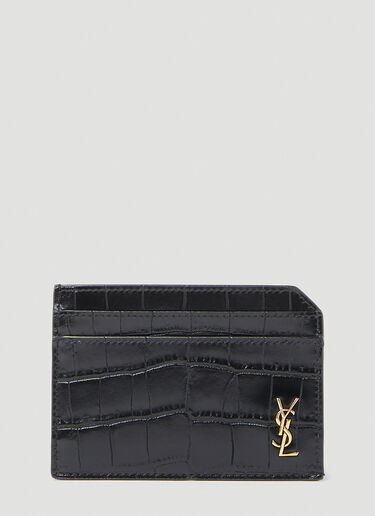 クロコ型押しカードホルダー Saint Laurent クロコ型押しカードホルダー ブラック sla0154049