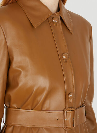 Gucci Button Down Leather Jacket Brown guc0251197