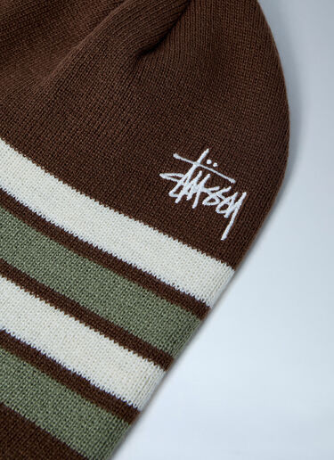 Stüssy Logo Motif Beanie Hat Brown sts0163009