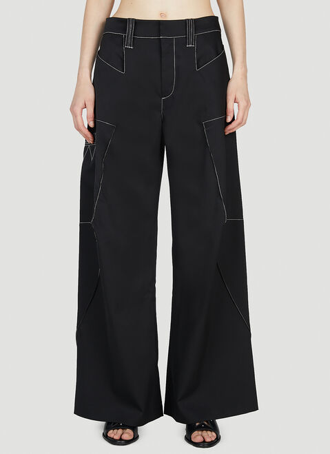 Kiko Kostadinov Angled Wide Leg Pants Black kko0252014