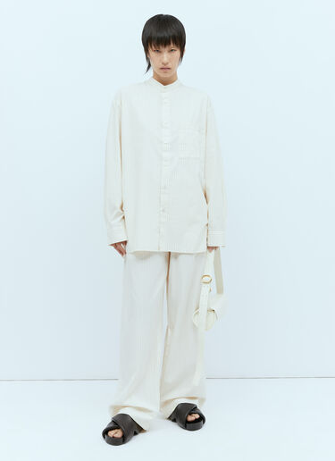 x Birkenstock Stripe Pants Tekla x Birkenstock Stripe Pants Cream tek0355007