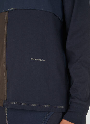 Eckhaus Latta Lapped Raw Seams T-Shirt Blue eck0147009