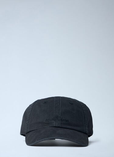 Stone Island Logo Motif Baseball Cap Black sto0164088