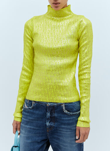 Metallic Logo Print Sweater Diesel Metallic Logo Print Sweater Green dsl0253013