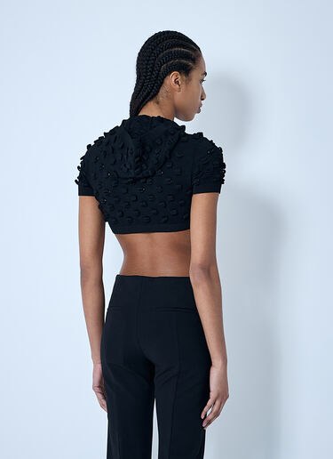 Sportmax フード付きオープンニットクロップトップ  ブラック spx0260009