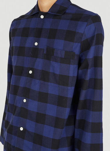 Tekla Gingham Classic Pyjama Shirt Blue tek0350019
