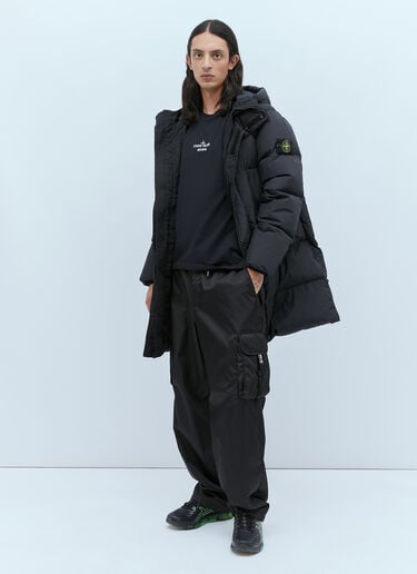 Stone Island Real Down Compass Patch Coat Black sto0154010