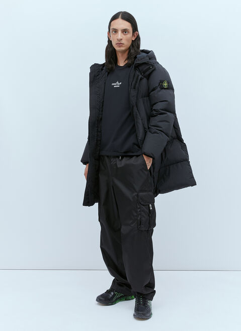 Stone Island Real Down Compass Patch Coat Cream sto0154068