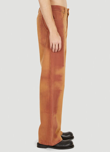 Eckhaus Latta Washed Wide Leg Jeans Orange eck0151008