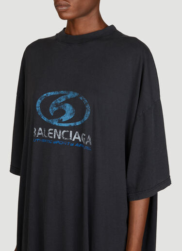 Balenciaga Surfer 超长 T 恤连衣裙 黑色 bal0255021