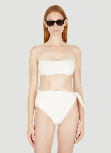 Ziah Asymmetric Tie Bikini Bottoms White zia0250011