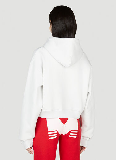 Mowalola Cropped AM I A Hooded Sweatshirt White mow0352001