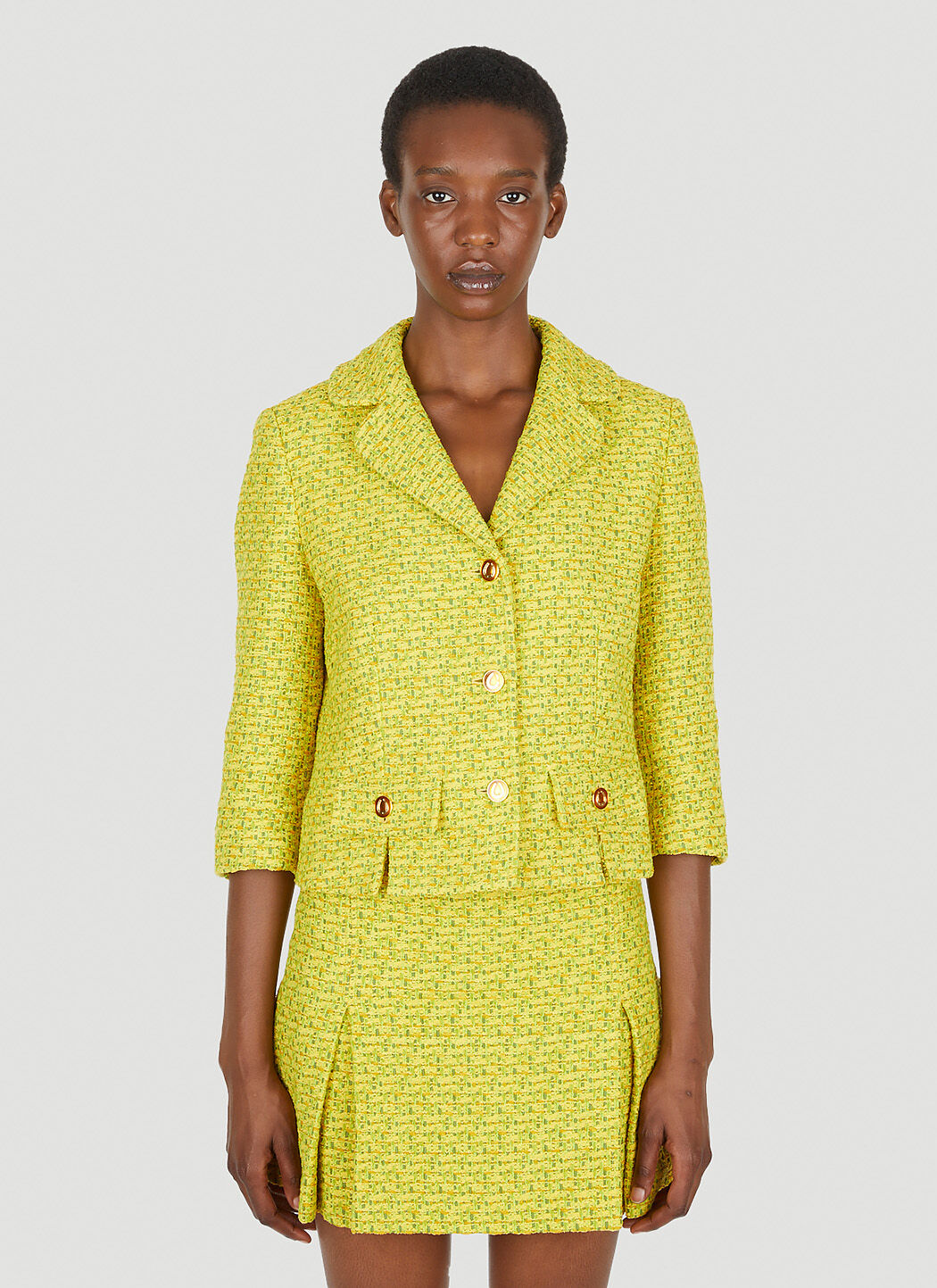 Gucci yellow sale tweed jacket