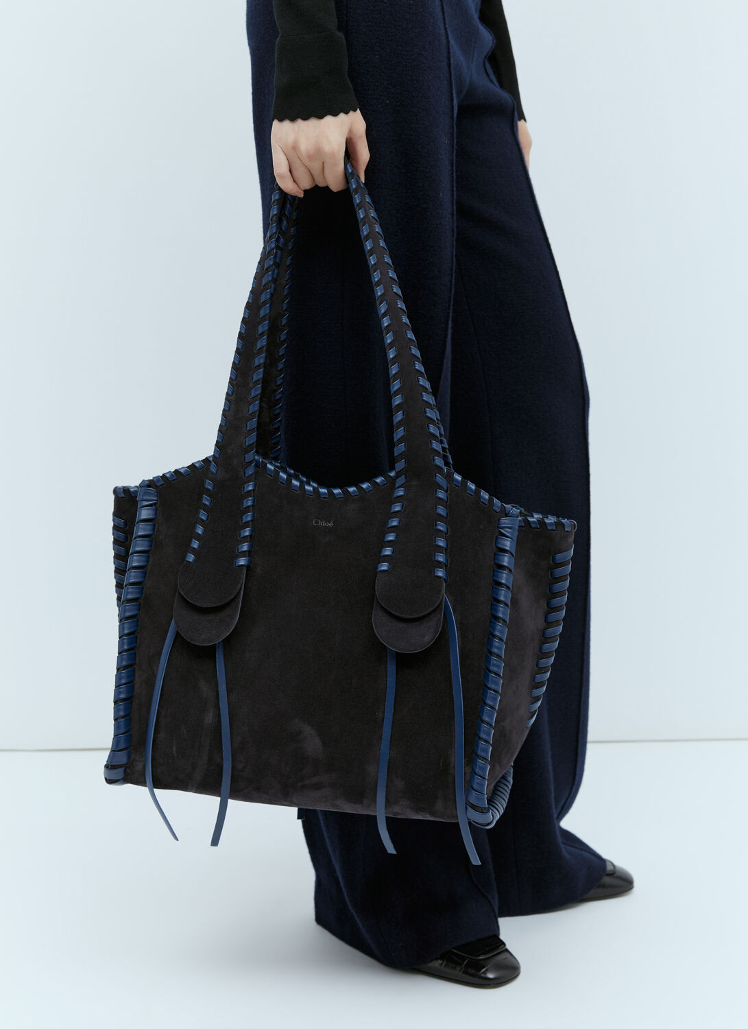 Shop Chloé Medium Mony Tote Bag In Blue
