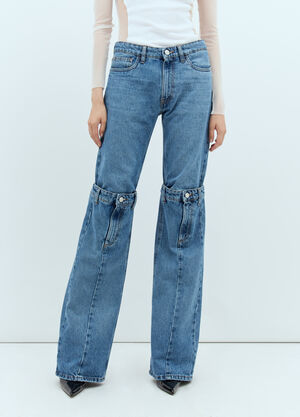 GANNI Open Knee Jeans Brown gan0258082
