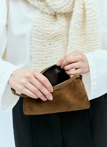 The Row 90's Suede Shoulder Bag Brown row0255019