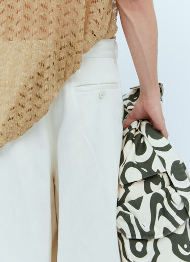 Dries Van Noten Wide Leg Leaf Pants Cream dvn0154012