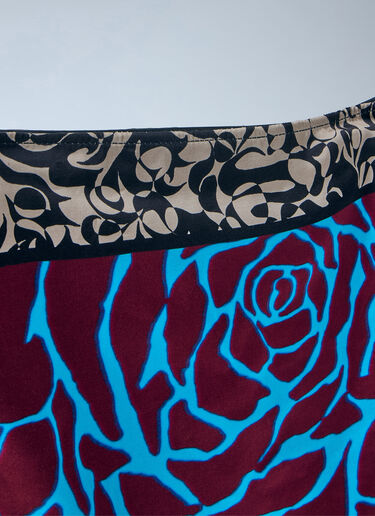 Dries Van Noten Patterned Silk Medium Shoulder Bag Burgundy dvn0263020