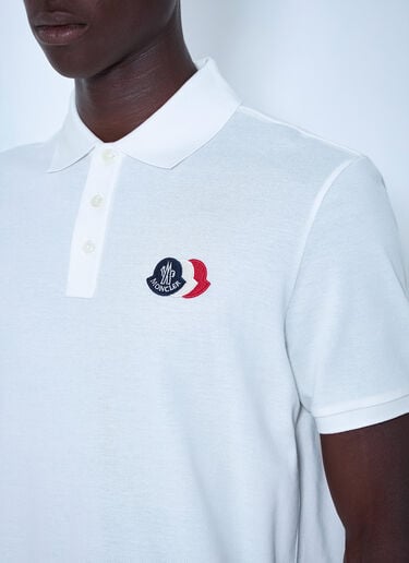 Moncler Piqué Polo Shirt with Logo Embroidery Beige mon0165008
