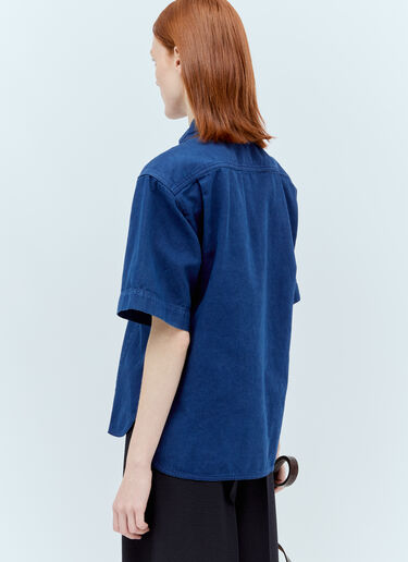 Max Mara キャンバス半袖シャツ ブルー max0256070