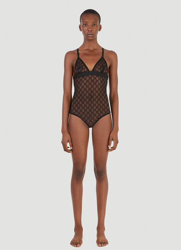 Gucci GG Supreme Tulle Bodysuit Black guc0245063