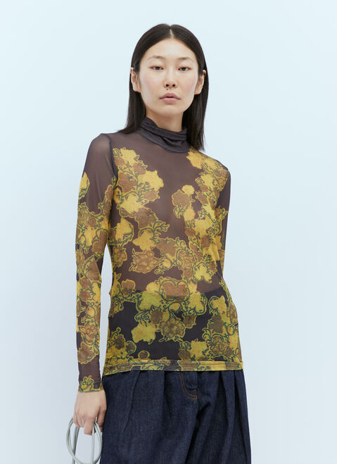 Dries Van Noten Mesh High Neck Top Black dvn0254004