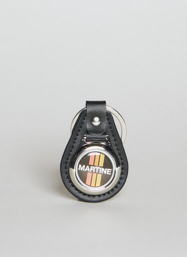 Martine Rose 带皮革饰边的徽标图案钥匙圈  黑色 mtr0154018