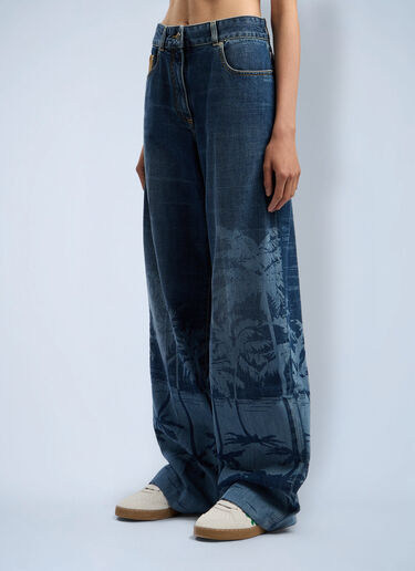 Palms Loose Denim Pants Palm Angels Palms Loose Denim Pants Light Blue pma0262118