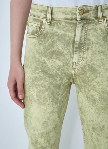 GANNI Foil Overdyed Jeans White gan0260010