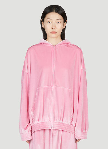 Balenciaga BB Paris Zip-Up Hooded Sweatshirt Pink bal0253010