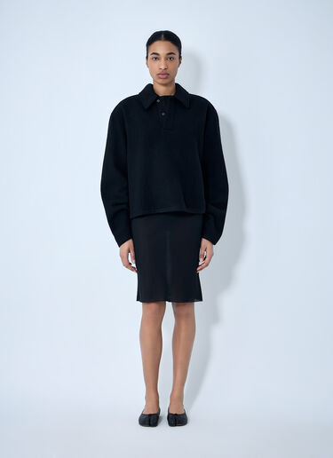 RIER Wool Blend Polo Sweater Black rrr0364001