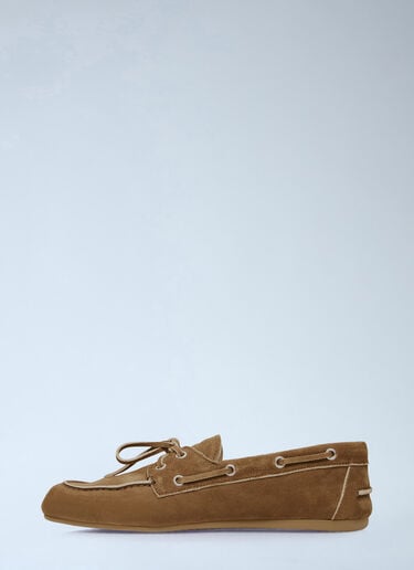 Miu Miu Faded Suede Loafers Brown miu0256046