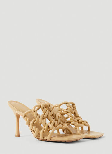 Bottega Veneta Stretch High Heel Mules Beige bov0251070