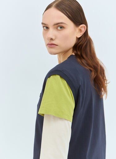 Set Of Three Jersey T-Shirts Miu Miu Set Of Three Jersey T-Shirts Blue miu0359003