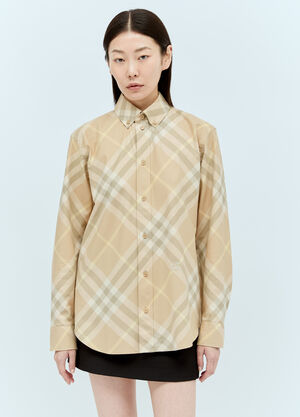 The Row Check Cotton Shirt Green row0256027